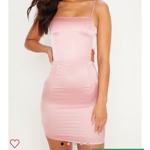 Pink satin dress